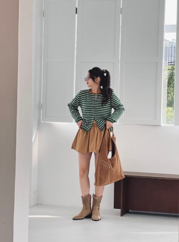 配色條紋針織外套/3色