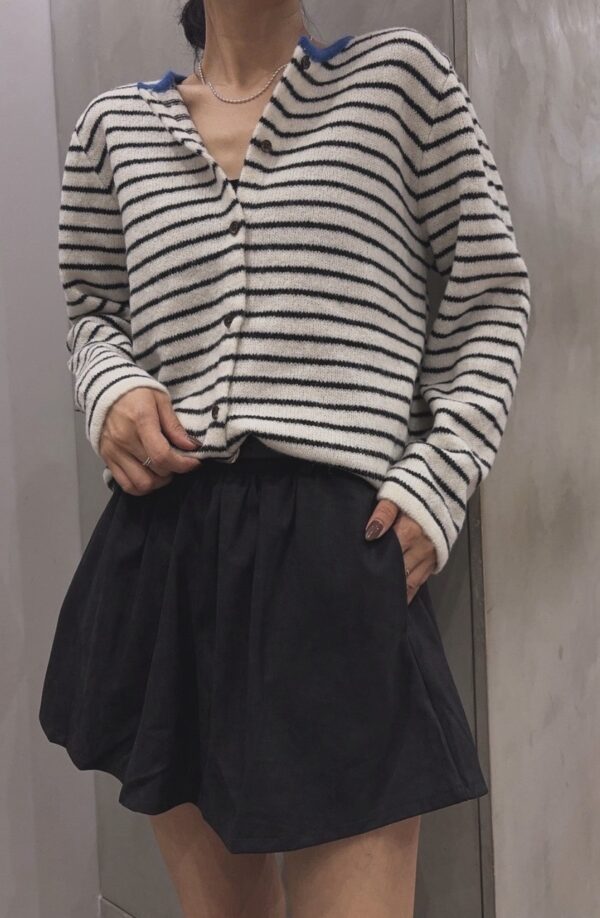 配色條紋針織外套/3色