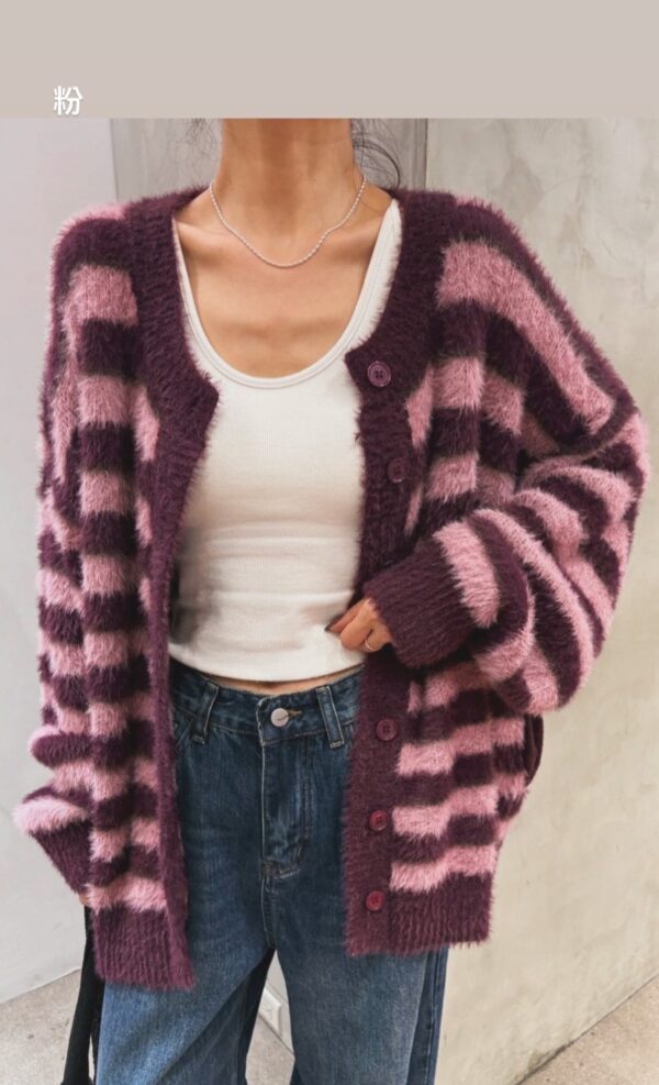 馬海毛可愛配色兩面穿外套/3色