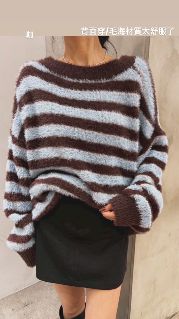 馬海毛可愛配色兩面穿外套/3色