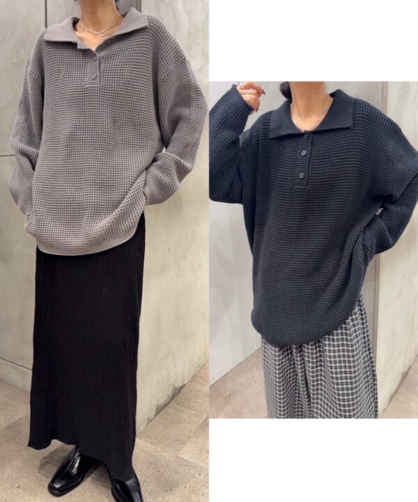 鬆餅格厚磅密針織上衣/5色