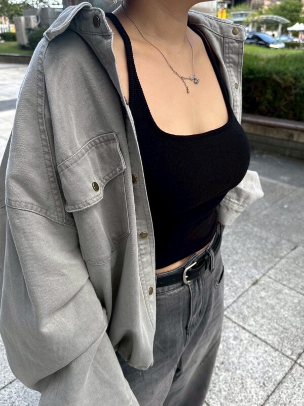 水洗感下縮襯衫外/3色