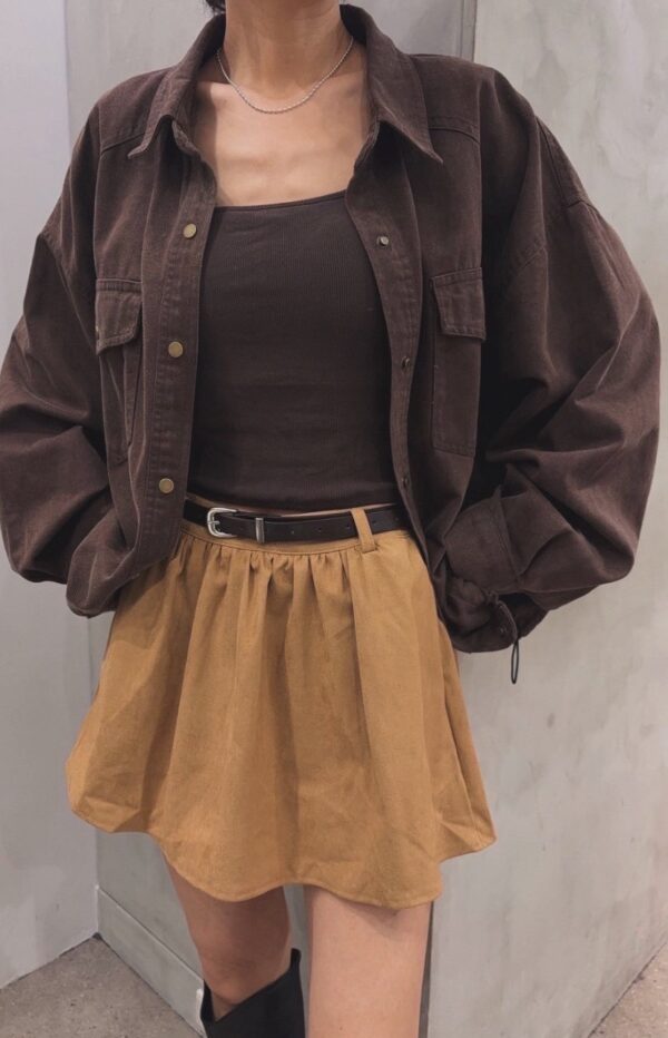 水洗感下縮襯衫外/3色