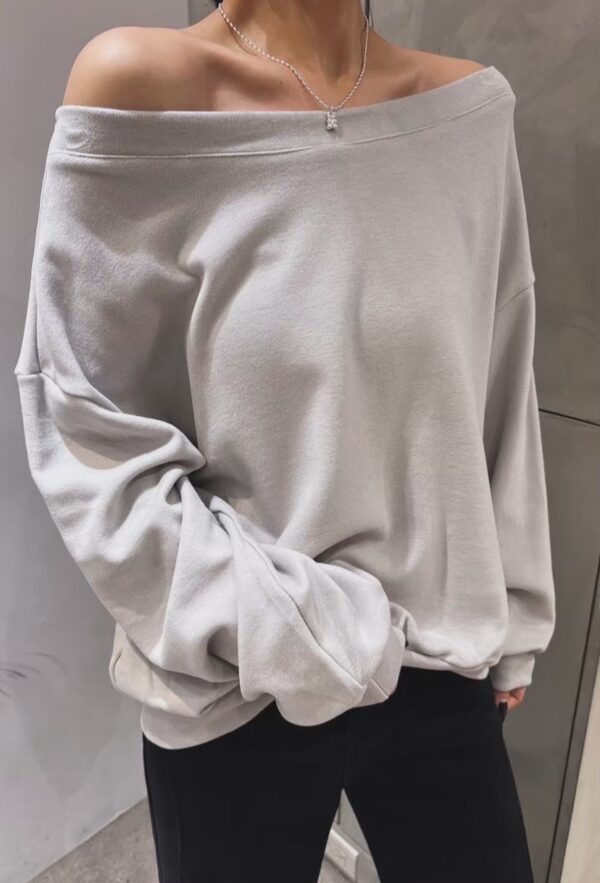 [許妍上衣]露肩內磨毛超舒服上衣/4色