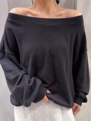 [許妍上衣]露肩內磨毛超舒服上衣/4色