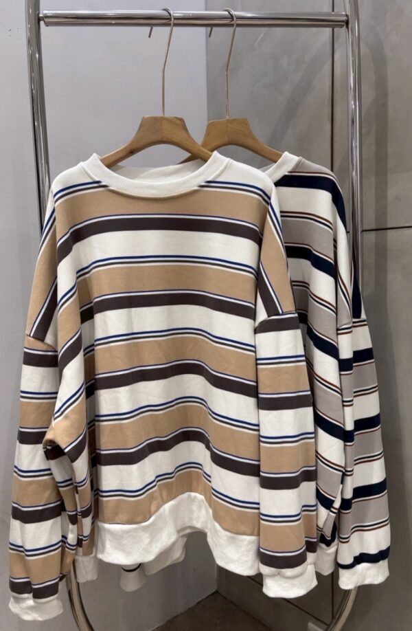 [男女同款]高磅條紋寬鬆上衣/2色