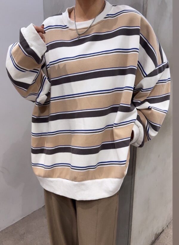 [男女同款]高磅條紋寬鬆上衣/2色