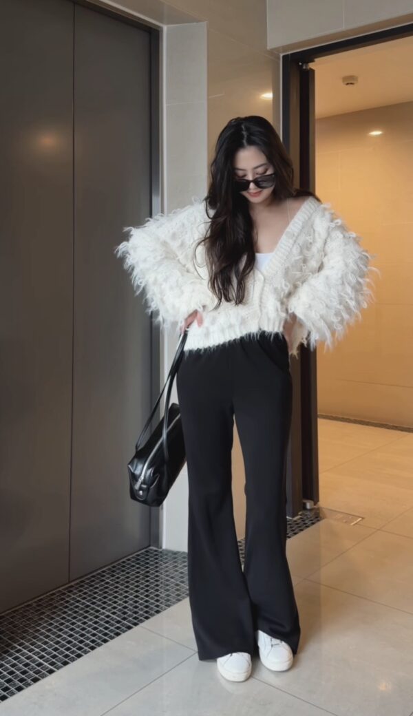 [嵐嵐包色款]流蘇感毛絨外套/2色