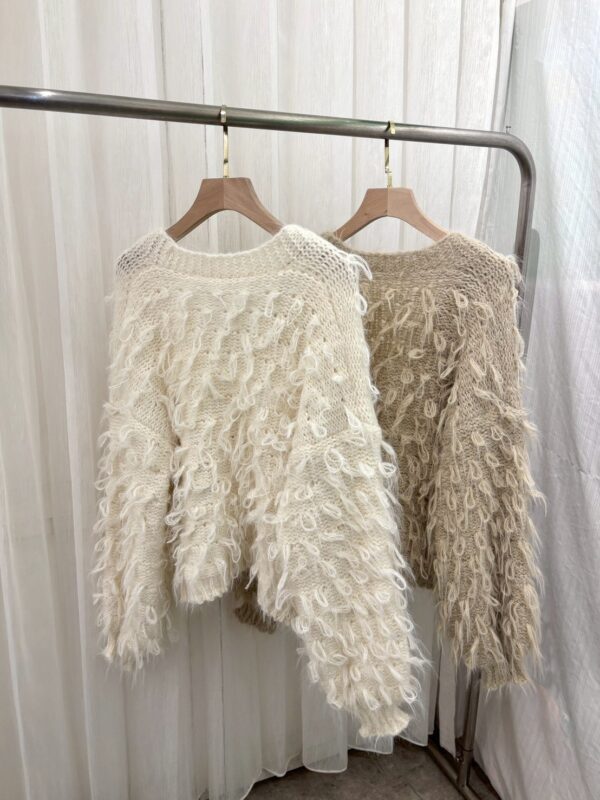 [嵐嵐包色款]流蘇感毛絨外套/2色