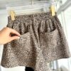 超舒服絨感豹紋短褲