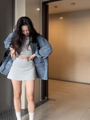 [熱賣百件]收小腹側開衩棉褲裙/3色