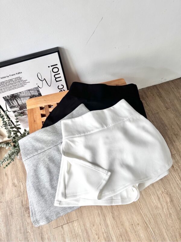 [熱賣百件]收小腹側開衩棉褲裙/3色