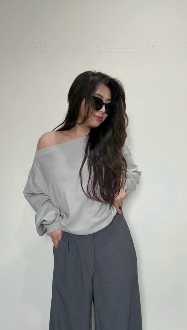 [許妍上衣]露肩內磨毛超舒服上衣/4色