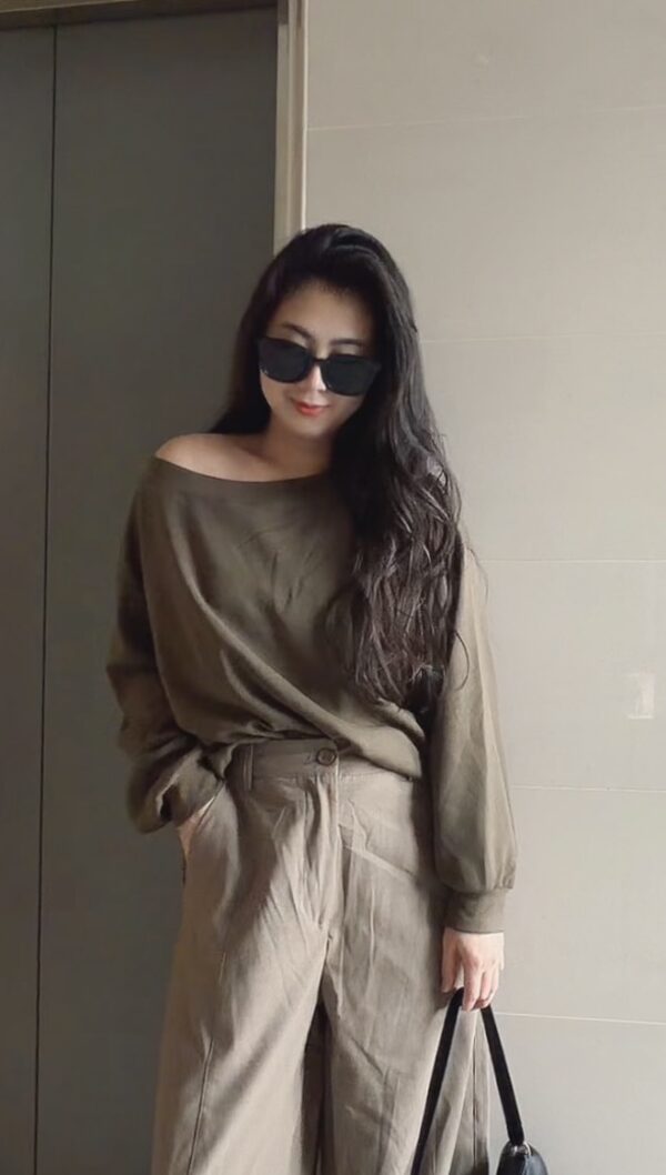 [許妍上衣]露肩內磨毛超舒服上衣/4色