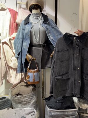 [熱賣款]拼接燈心絨領牛仔OVERSIZE外套