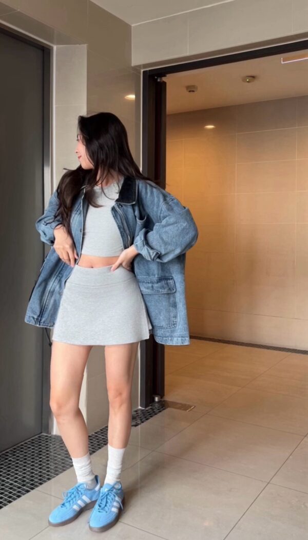 [熱賣款]拼接燈心絨領牛仔OVERSIZE外套